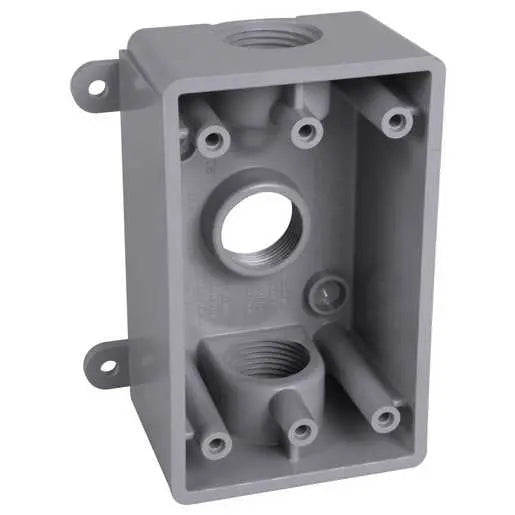 HUBBELL CAJA RESISTENTE P/INTEMPERIE 1 UNIDAD ½"-3/4" GRIS