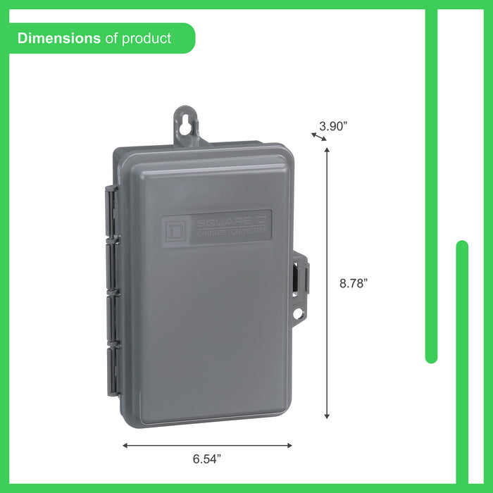 SQUARE D CENTRO DE CARGA DE 2 POLOS 60 A PARA INTEMPERIE. PLASTIC