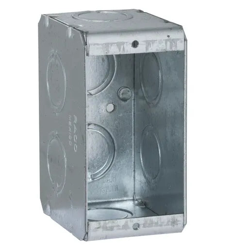 HUBBELL CAJA MET 1 GANG 2 1/2" PARA 1/2" Y 3/4"