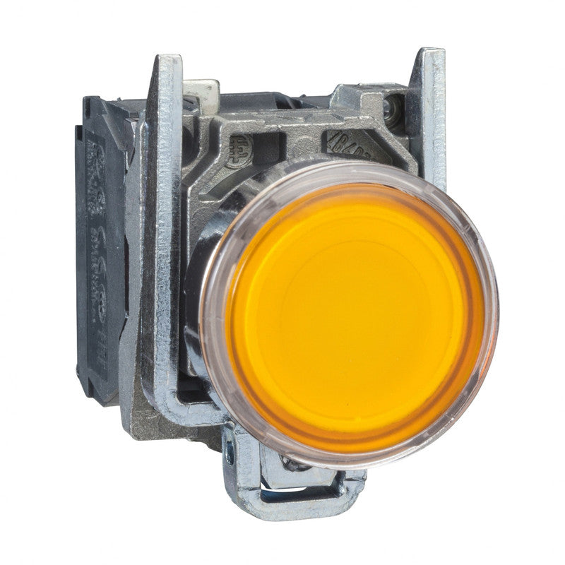 TELEMEC BOTON ILUM AMARILLO 1NA+1NC+LED 120VAC -COMP METAL