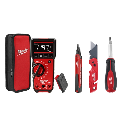 MILWAUKEE KIT DE ELECTRICISTA DETECTOR VOLT NAVAJA MULT DESARMADO