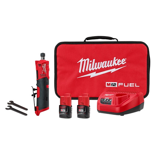MILWAUKEE RECTIFICADORA DE TROQUELES RECTA M12 FUEL DE 1/4" KIT
