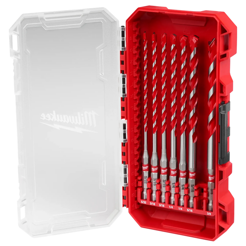 MILWAUKEE JUEGO DE 7 PIEZAS BROCAS CON PUNTA CARBURO P/CONCRETO