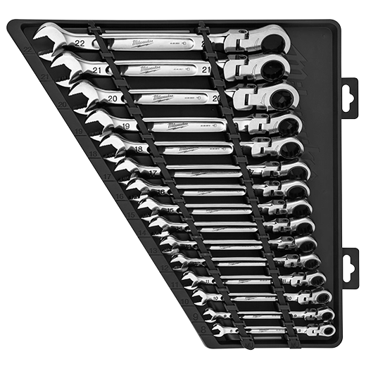 MILWAUKEE JUEGO DE LLAVES COMBINADAS TRINQ. CAB. FLEXIBLE (15PZ)