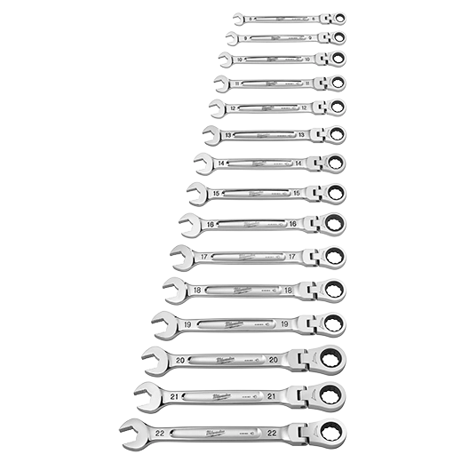 MILWAUKEE JUEGO DE LLAVES COMBINADAS TRINQ. CAB. FLEXIBLE (15PZ)