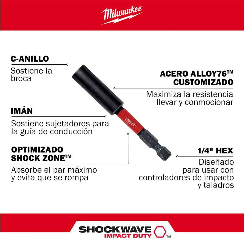 MILWAUKEE EXTENCION MAGNETICA1/4 X 3 HEXAGONAL