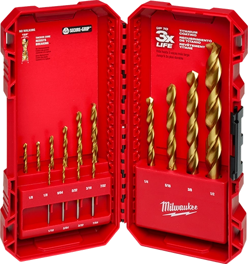 MILWAUKEE JUEGO DE BROCAS THUNDERBOLT TITANIUM P/METAL Y MADERA