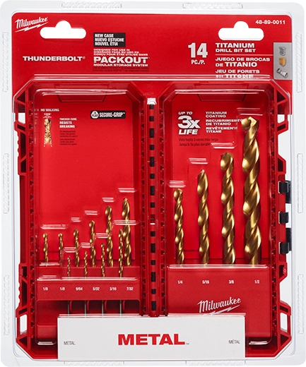 MILWAUKEE JUEGO DE BROCAS THUNDERBOLT TITANIUM P/METAL Y MADERA