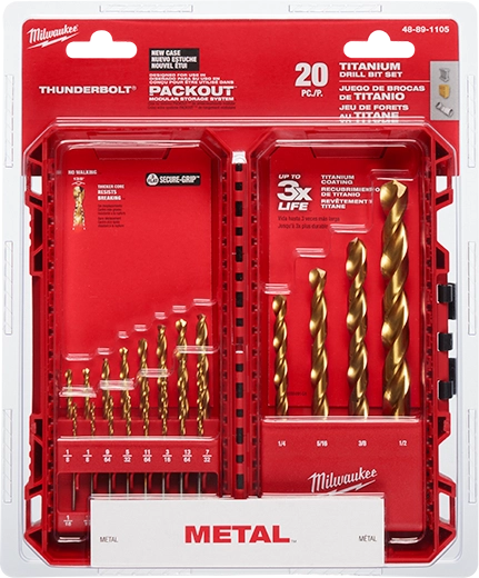 MILWAUKEE JUEGO DE BROCAS THUNDERBOLT TITANIUM