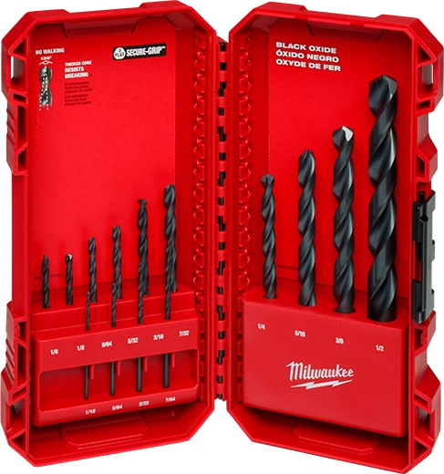 MILWAUKEE JUEGO BROCAS THUNDERBOLT OXIDO NEGRO P/METAL Y MADERA