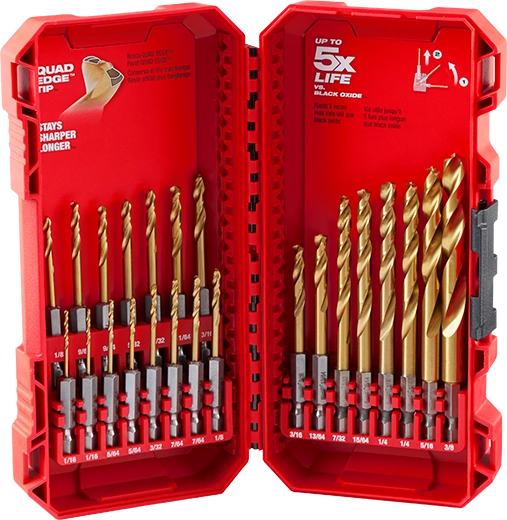 MILWAUKEE JUEGO DE BROCAS DE TITANIO SHOCKWAVE 23 PIEZA
