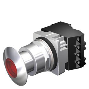 "SIEMENS BOTON HONGO ROJO GDE SOST METAL 30MM 1NO+1NC 2.5"""