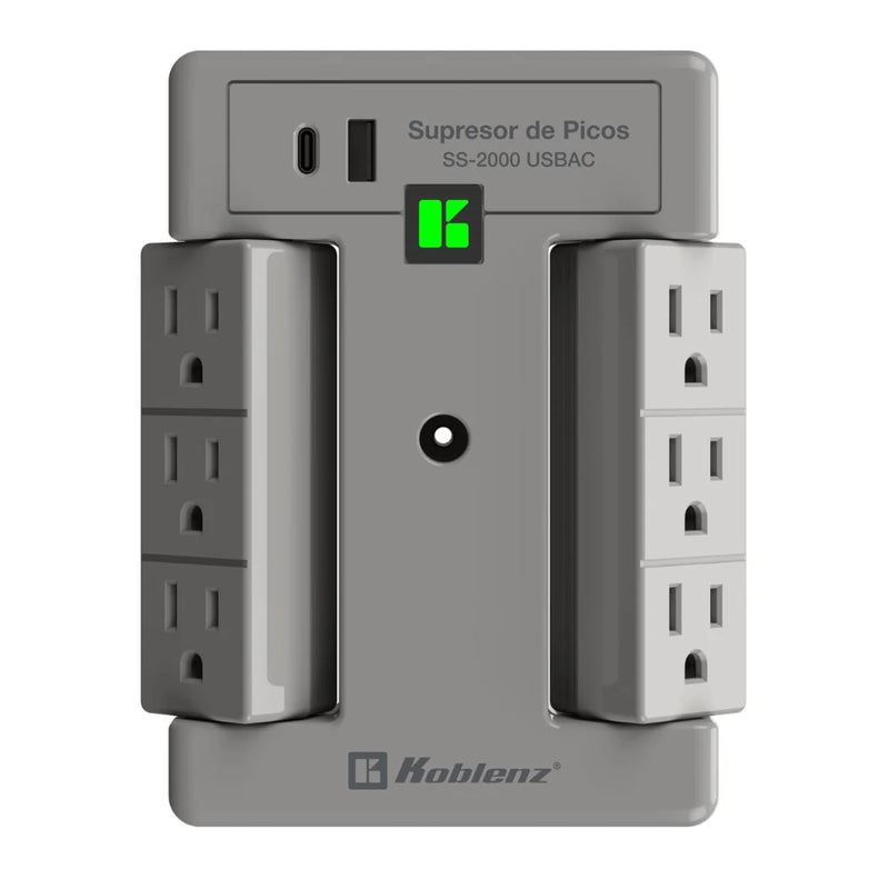KOBLENZ MULTICONTACTO PARED 1xUSB A + 1xUSB C + 6x5-15R 15A