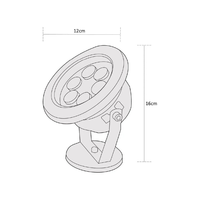 ESTEVEZ GYROS IP67 6W LED LUZ CALIDA PROYECTOR ACERO INOX