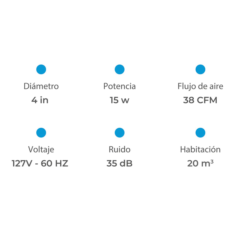 ESTEVEZ EXTRACTOR CUADRADO C/ SENSOR DE HUMEDAD