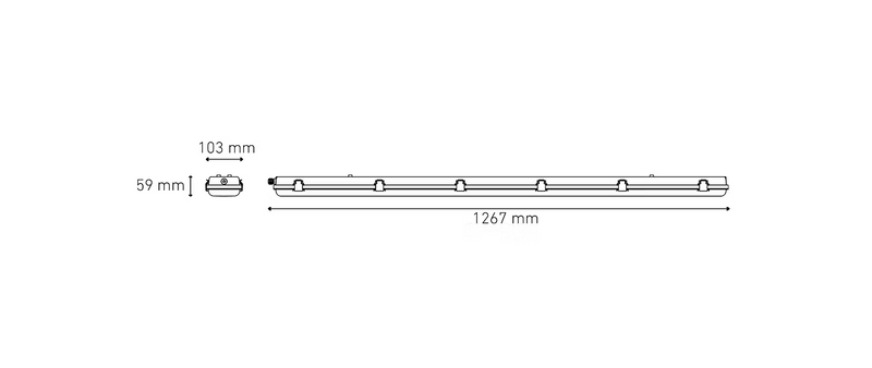 MAGG GAMMA LED 2X18W T8 100-240V 6000K GRIS (precio x pieza )
