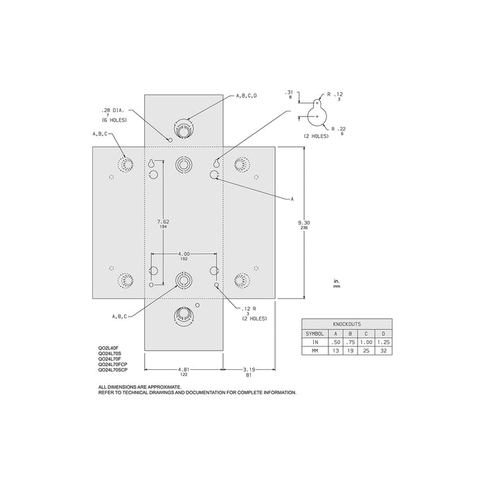 SQUARE D CENTRO DE CARGA 1F 3H C/ZAP 2P 70A QO EMP