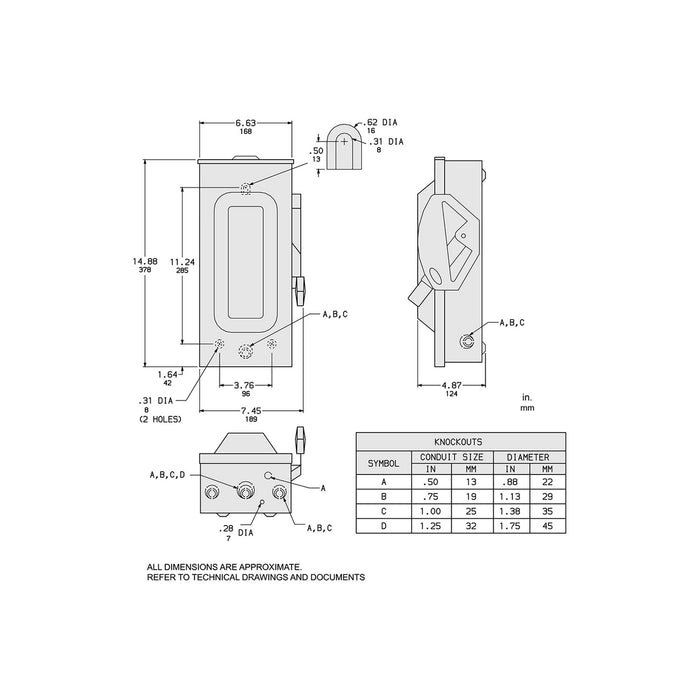 SQUARE D INT INDUSTRIAL 240VCA NEMA 3R 3X60A