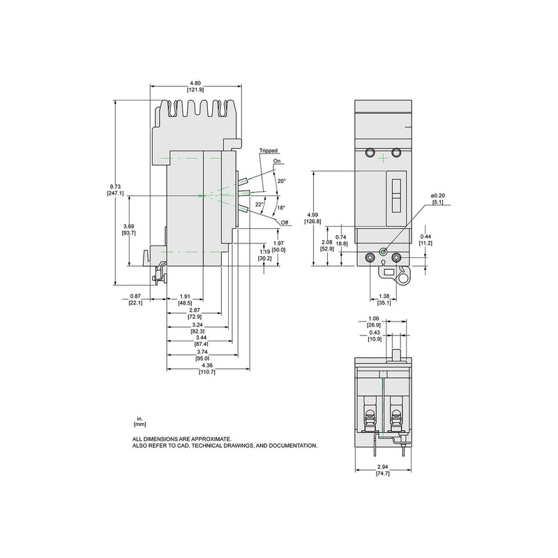 SQUARE D INT TERMOMAG I-LINE 2X40A AB 18KA 480VAC 250VDC