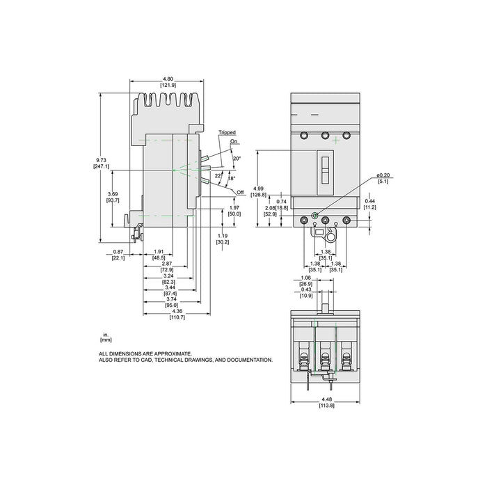 SQUARE D INT TERMOMAG I-LINE 3X20A 35KA 480VAC 250VDC