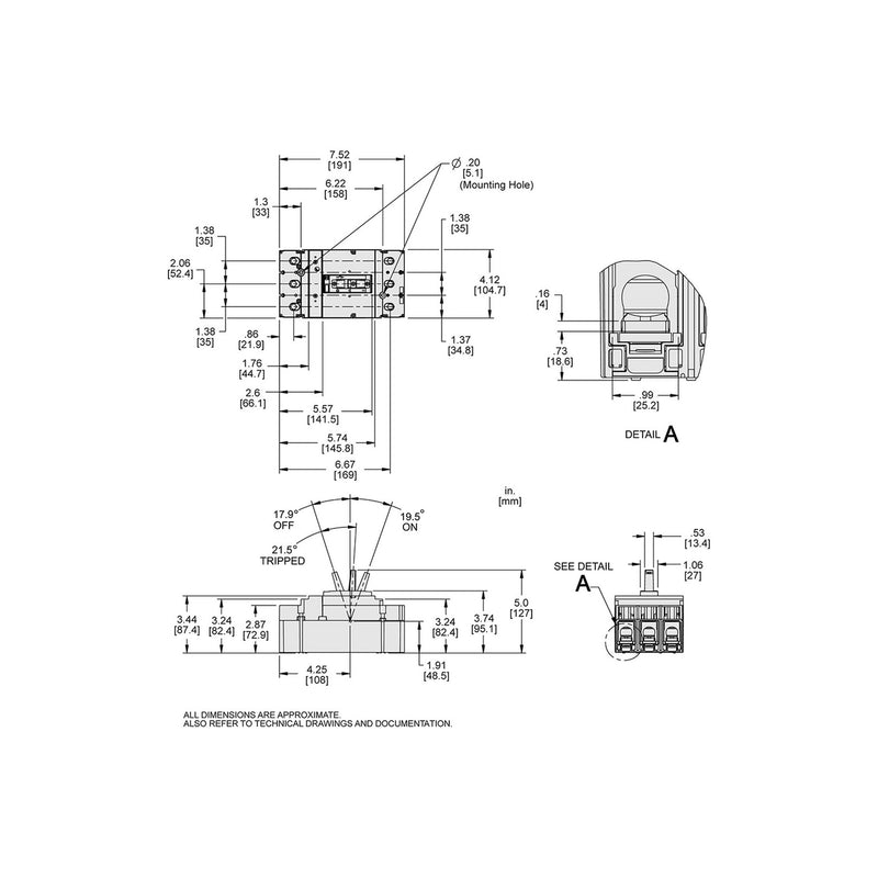 SQUARE D INT TERMOMAG C/ZAPATA 3X175A 35KA 480VAC 250VDC