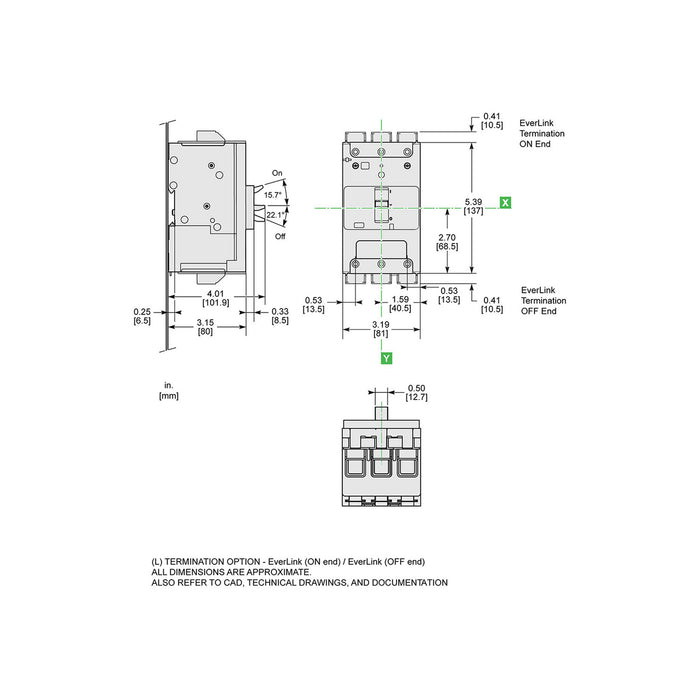SQUARE-D POWERPACT BD 3P 70A UM EVERLINK MOLDED CASE CIRCUIT BRKR