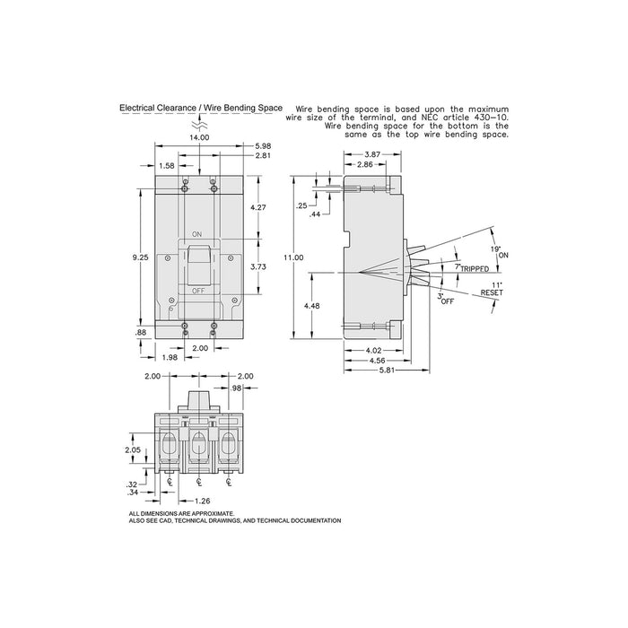 SQUARE D INT TERMOMAG C/ZAPATA 3X250A 30KA 480VAC 250VDC