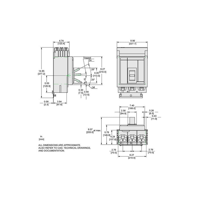 SQUARE D INT ELECTRONICO I-LINE 3F 300-800A 35KA 480VAC