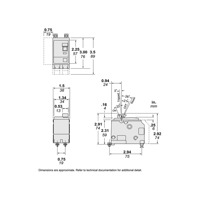 SQUARE D INT TERMOMAG QOB ATORNILLAR 10-KACI-240V