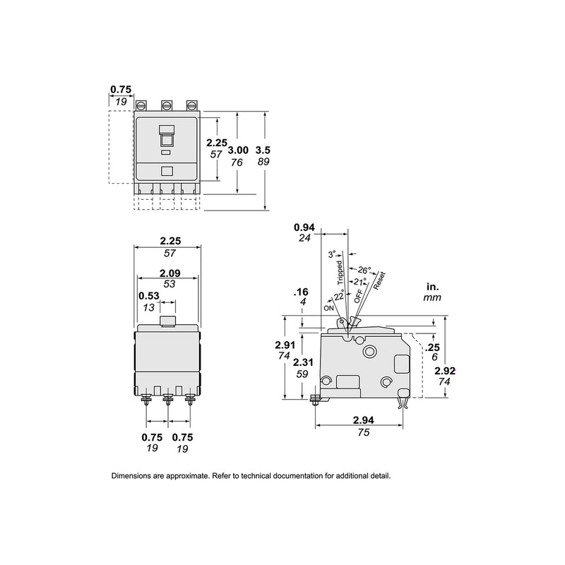 SQUARE D INT TERMOMAG QOB ATORNILLAR 10KACI-240V- 3X80