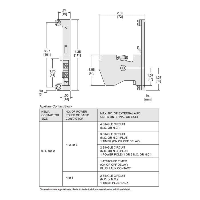 SQUARE D CONTACTO AUXILIAR 1NA EXT P/TAM 00 al 4