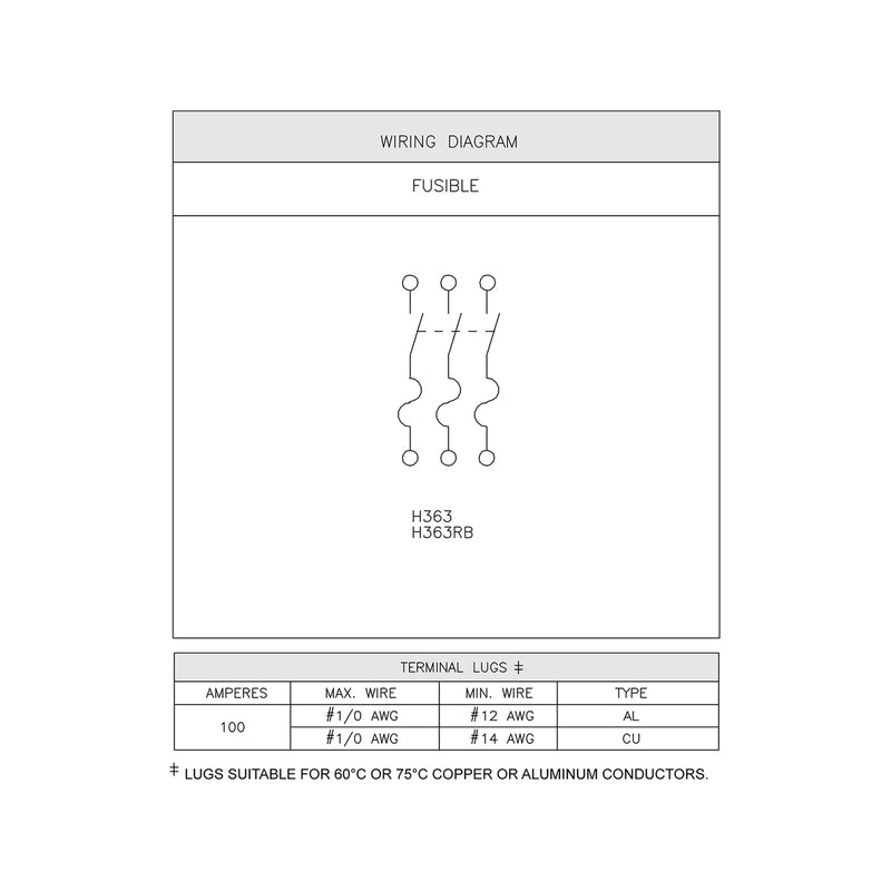 SQUARE D INT SEG S/PESADO 600V 3X100 AMP INTEMPERI