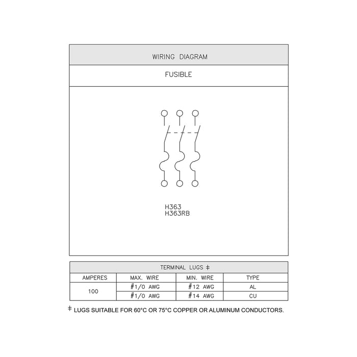 SQUARE D INT SEG S/PESADO 600V 3X100 AMP INTEMPERI