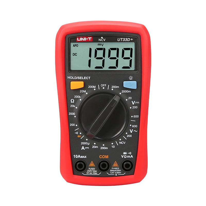 UNI-T MULTIMETRO DIGITAL 600VDC/CA 10A DC 20MO CATII 600V