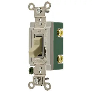 HUBBELL INTER TOGGLE 2P 30A 120/277V MARFIL