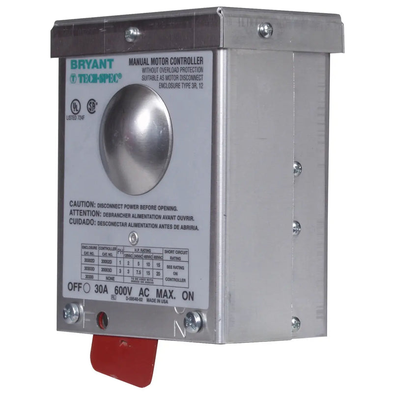 HUBBELL ARRANCADOR INDUST 2P 30A 600V C/NEMA 3R