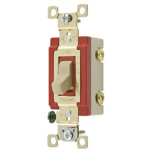 HUBBELL INTERR TOGGLE 2P 20A 120/277V MARFIL