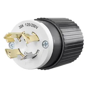 HUBBELL/BRYANT LKG PLUG 30A 125/250V L14-30P B/W 71430NP