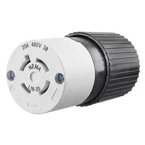 BRYANT LKG CONN 20A 3PH 480V L16-20R B/W 71620NC