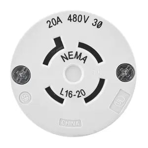 BRYANT LKG CONN 20A 3PH 480V L16-20R B/W 71620NC