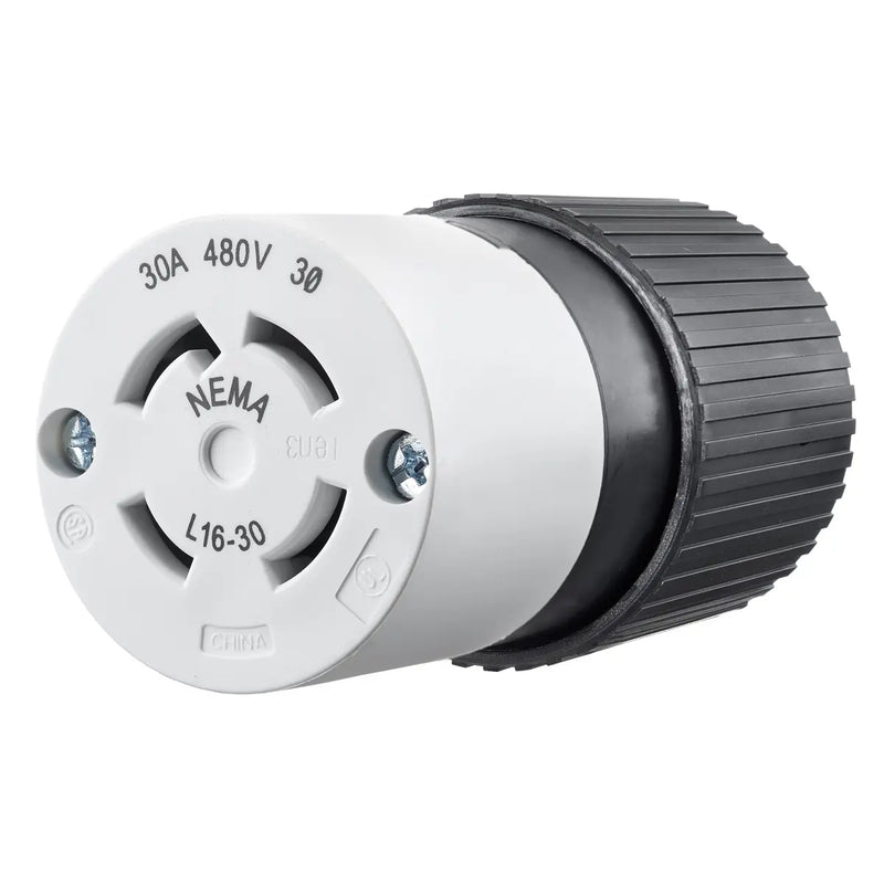 BRYANT LKG CONN 30A 3PH 480V L16-30R B/W 71630NC