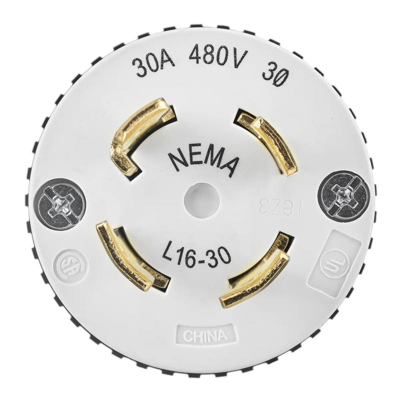 BRYANT LKG PLUG 30A 3PH 480V L16-30P B/W 71630NP