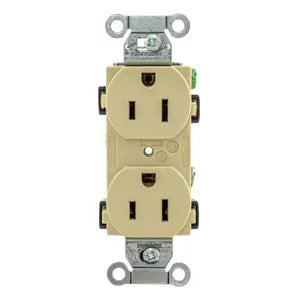HUBBELL RCEPT. DUPLEX SB COM GRD 15A 125V B/S IV