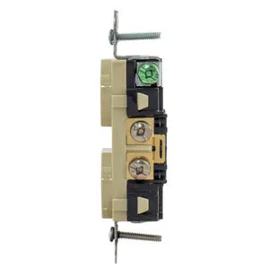 HUBBELL RCEPT. DUPLEX SB COM GRD 15A 125V B/S IV