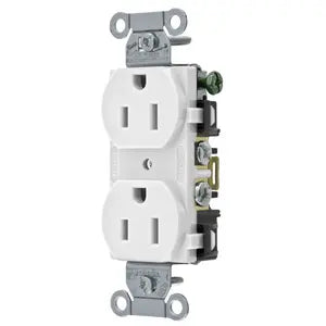 HUBBELL RECEPT DPLX 15A 125V B/S