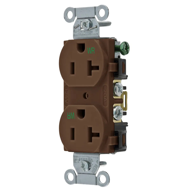 HUBBELL WTR RES COM GRD 20A 125V 5-20R BR BR20WR