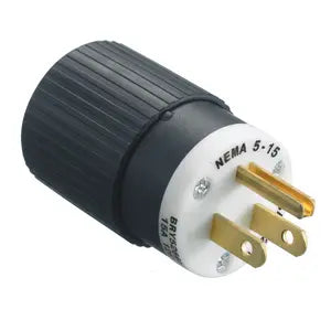 HUBBELL CLAVIJA RECTA 2P 3H 15AMP 125V BLANCO-NEGRO
