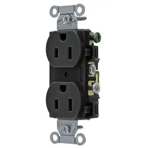 HUBBELL RECEP DPLX. COMER. 2P 3H 15A 125V NEGRO
