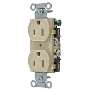 HUBBELL RECEPTACULO DUPLEX 2P 3H 15AMP MARFIL