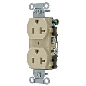 HUBBELL RECEP.DPLX. COMER. 2P 3H 20A 125V.MARFIL